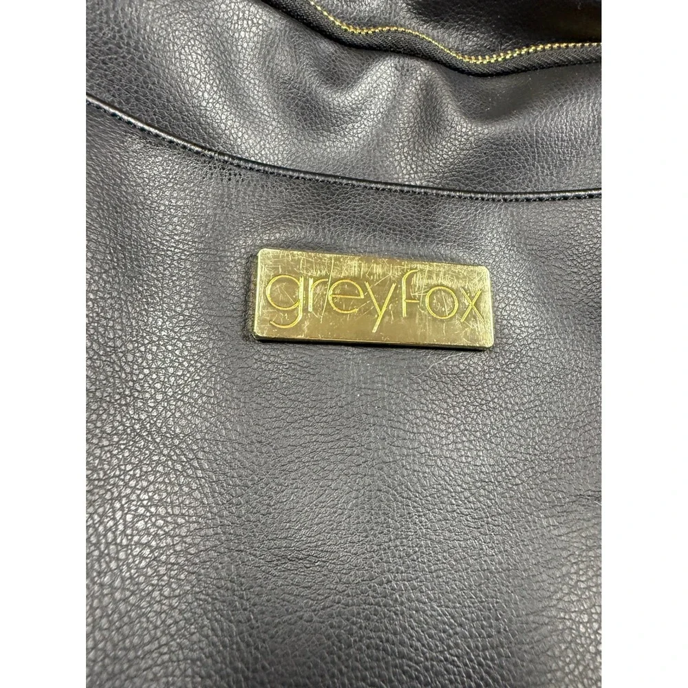 Greyfox Diaper Bag Backpack‎ Black Vegan Leather Gold Hardware